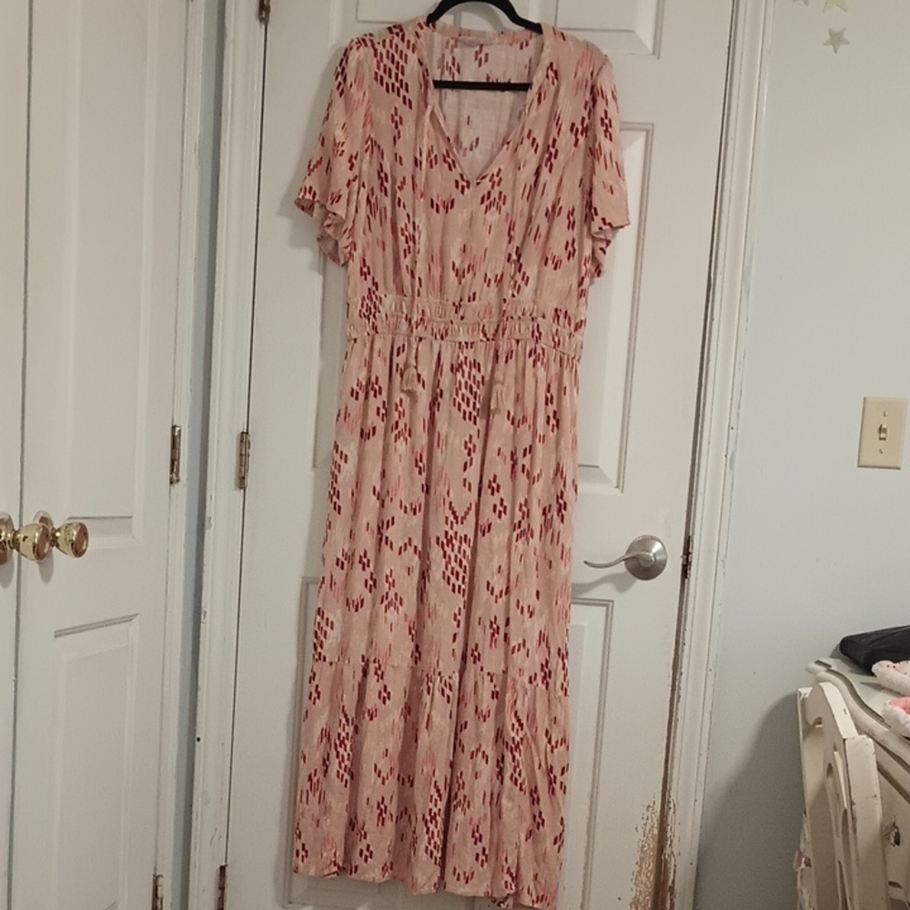 Knox Rose Pink and Red Midi Dress
